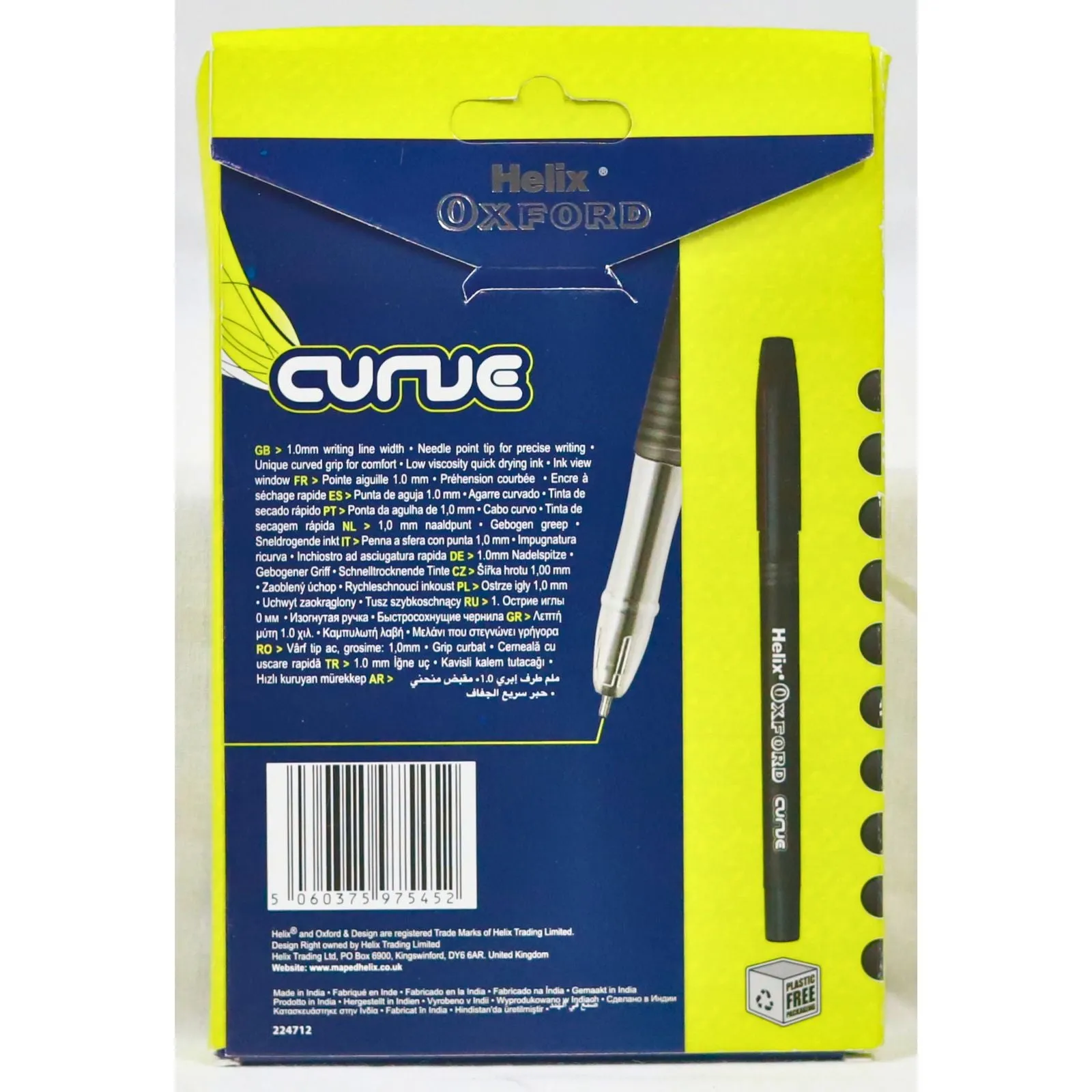 ■ Helix Oxford Curve - 10 Ballpoint Pens - Black