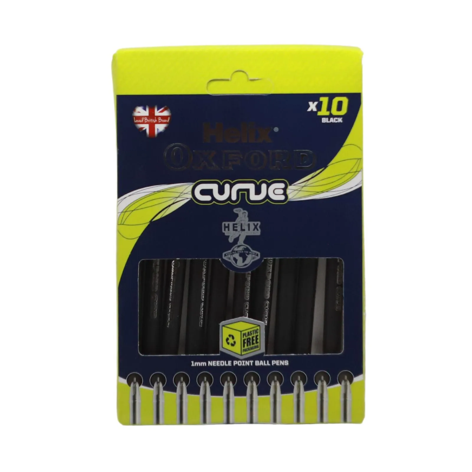 ■ Helix Oxford Curve - 10 Ballpoint Pens - Black