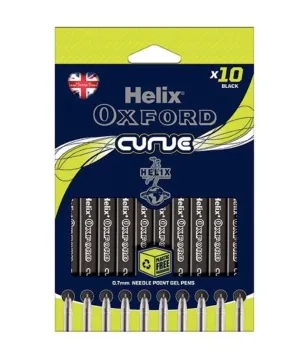 ■ Helix Oxford Curve - 10 Ballpoint Pens - Black