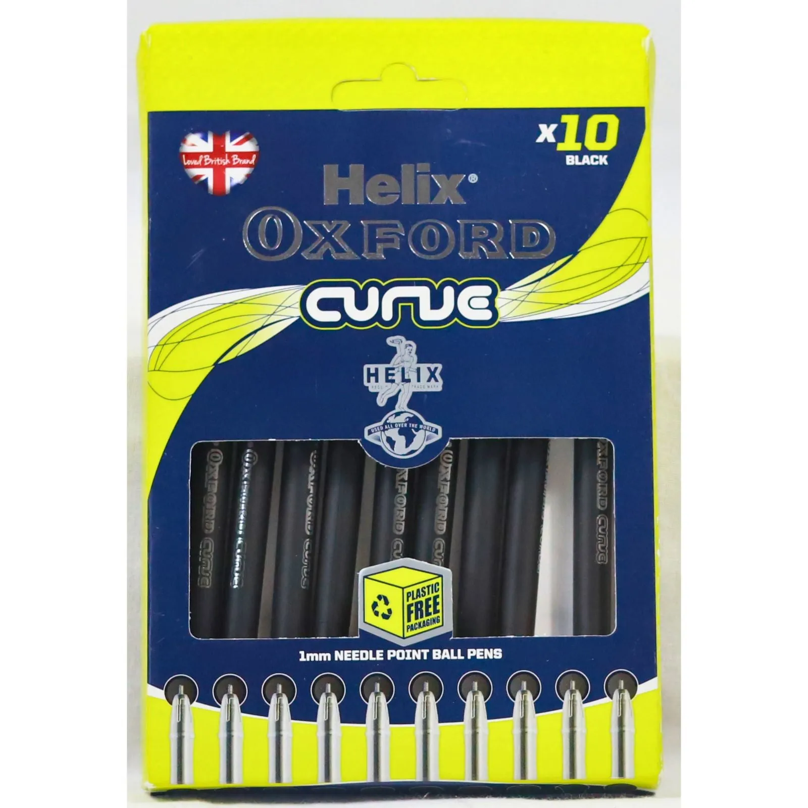 ■ Helix Oxford Curve - 10 Ballpoint Pens - Black