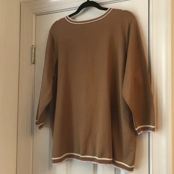 🌷 NEW Talbots Café Tipped Charming Cardigan 2X