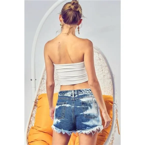 ⭐ NWT ⭐ BiBi Stars and Stripes Bleached Denim Shorts, Raw Hem, 4th of July