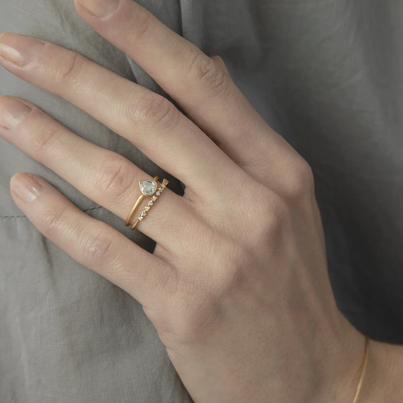 0.34 Carat One-of-a-Kind Rose Cut White Diamond Ring | DR39-OOAK