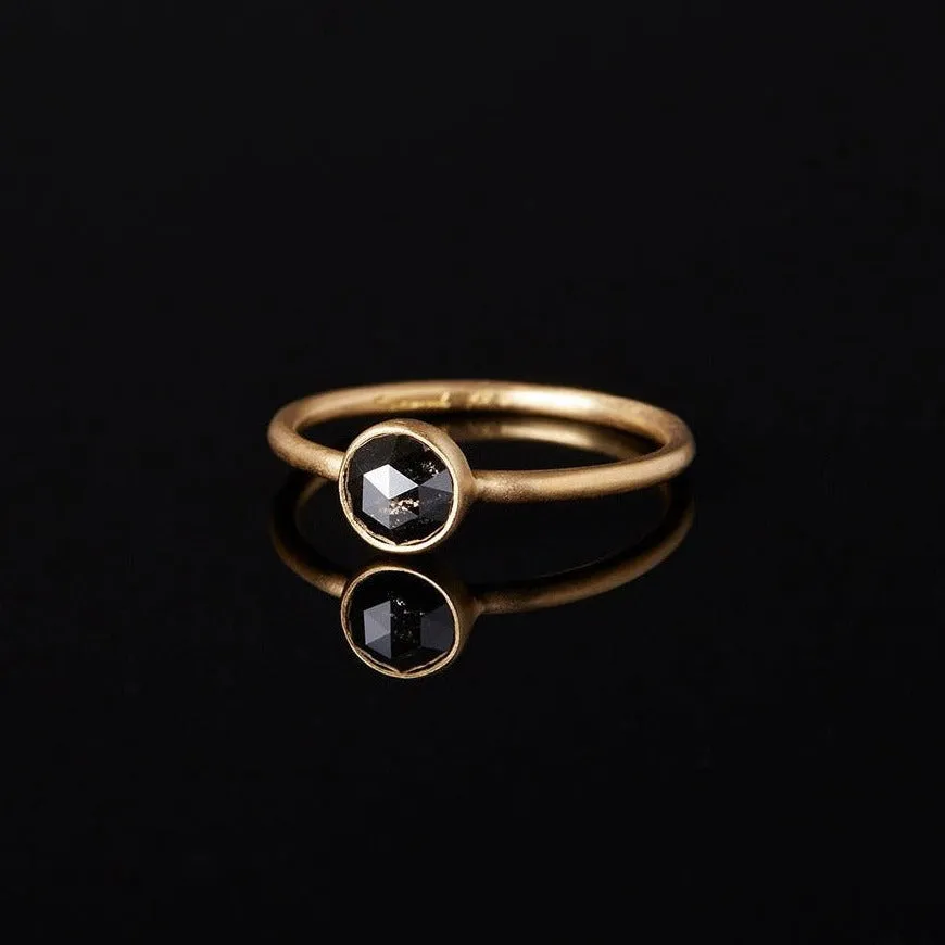 0.54 Carat One-of-a-Kind Rose Cut Black Diamond Ring | DR52-OOAK