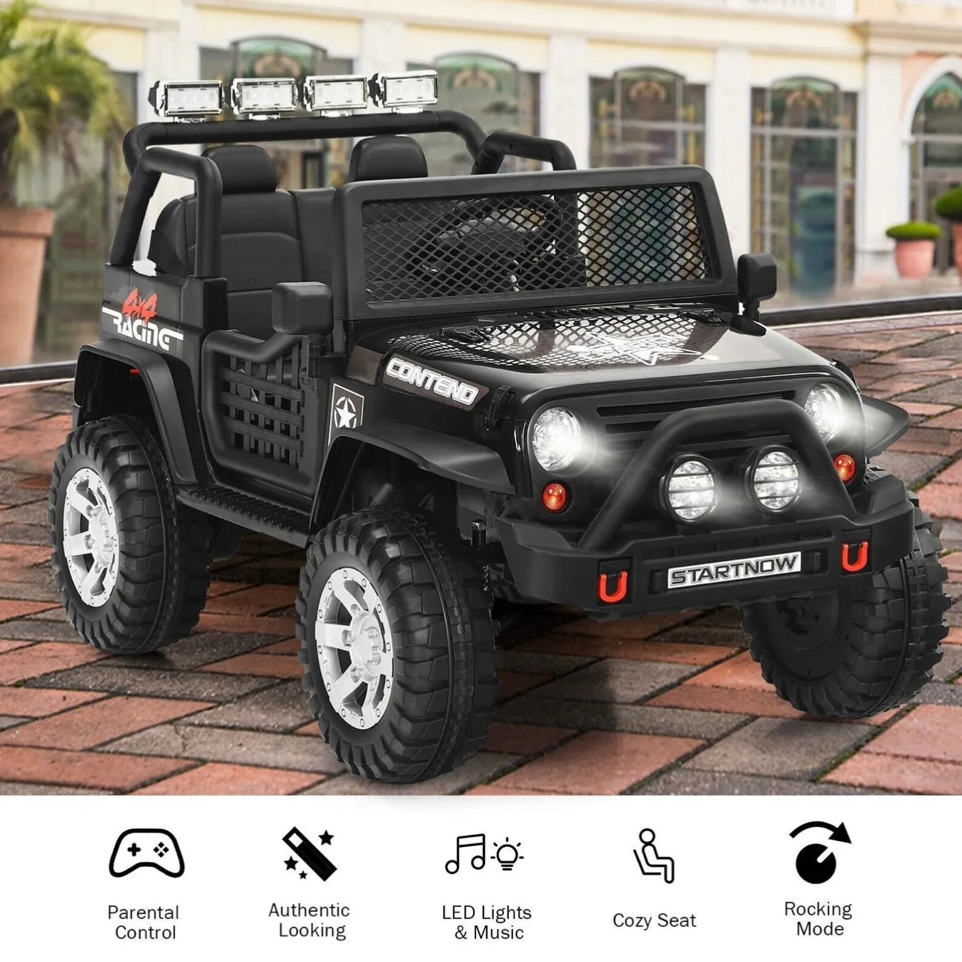 12V Ride On Electric Toy Truck | Remote Control with LED Lights | 3  Years | 3 Colour Options