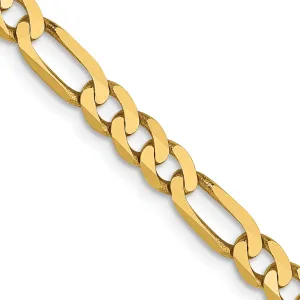 14k Yellow Gold 4.0mm Flat Figaro Chain