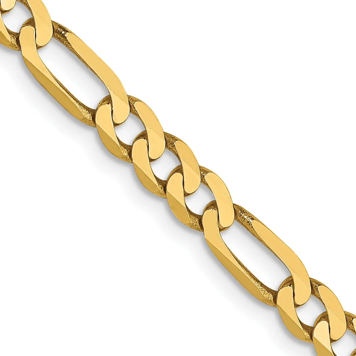 14k Yellow Gold 4.0mm Flat Figaro Chain