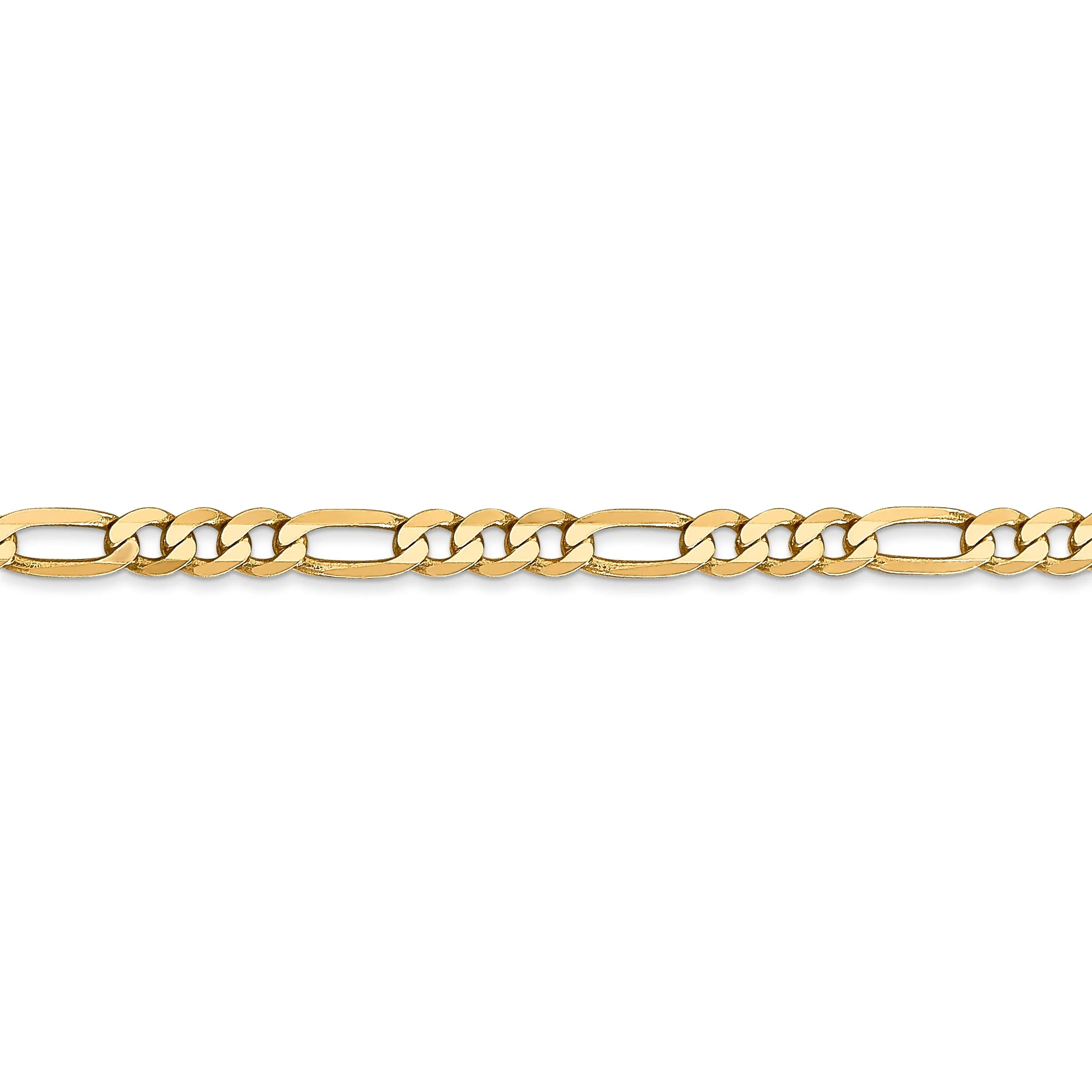 14k Yellow Gold 4.0mm Flat Figaro Chain