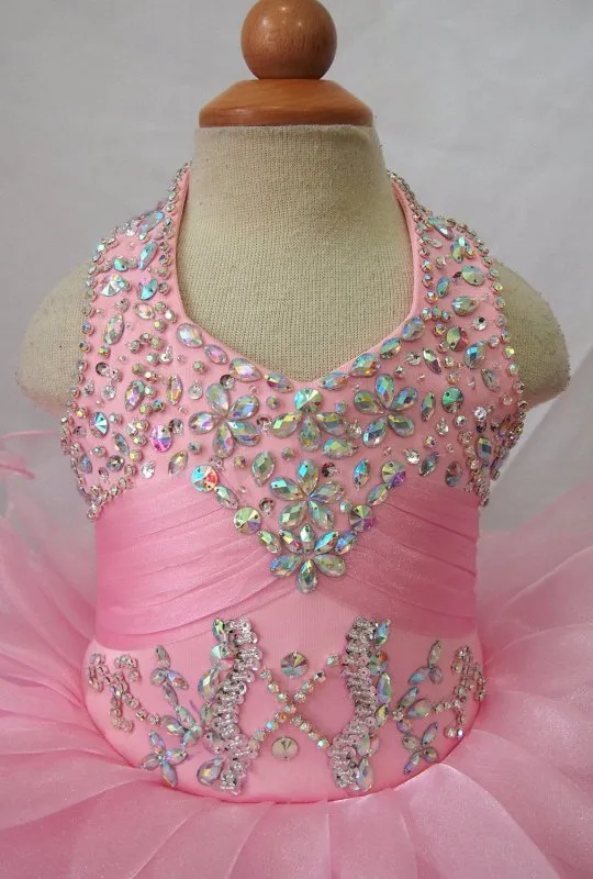 16 color avalible---Baby Girl/Infant/toddler/baby/children/kids Glitz Girl's Pageant Dress