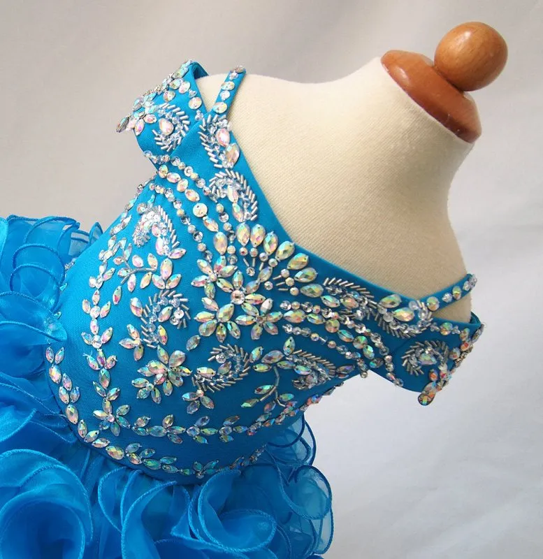 16 color avalible---Infant/toddler/baby/children/kids glitz Girl's Pageant Dress EB4018A