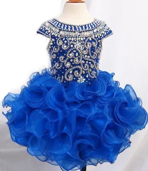 16 color ---Infant/toddler/baby/children/kids Girl's glitz Pageant Dress