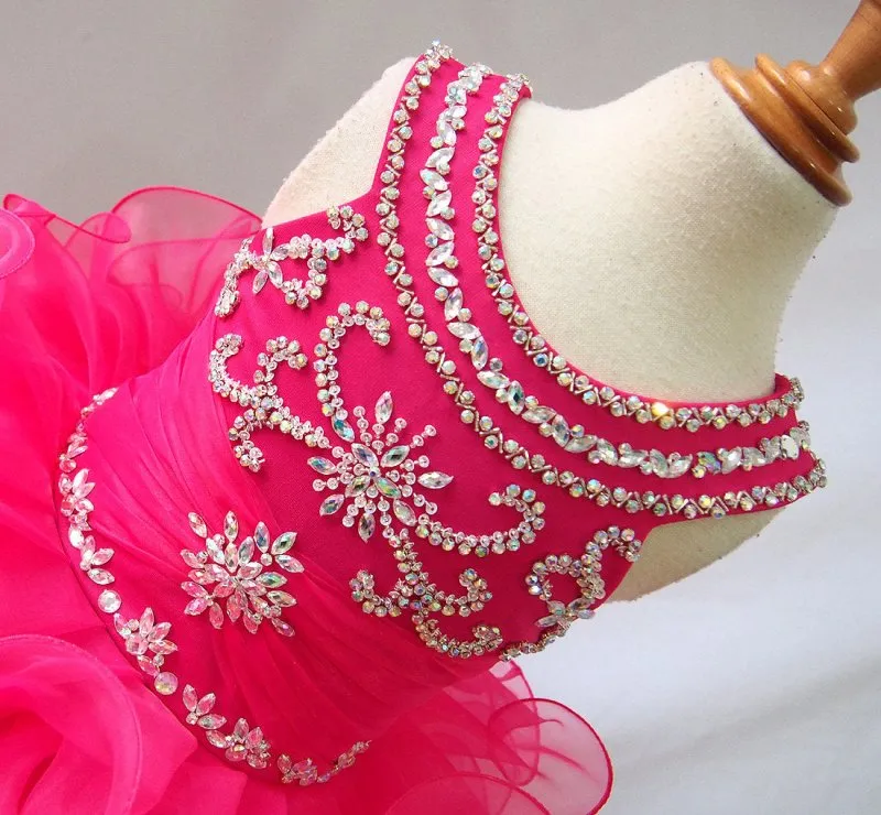 16 color ---Infant/toddler/baby/children/kids Girl's Glitz Pageant Dress