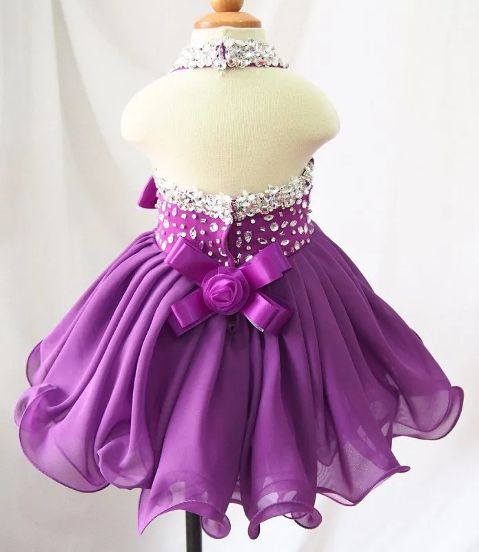 16 color ---Infant/toddler/baby/children/kids Girl's Glitz Pageant Dress