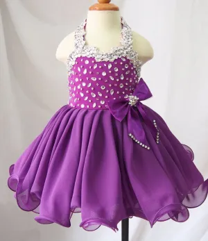 16 color ---Infant/toddler/baby/children/kids Girl's Glitz Pageant Dress