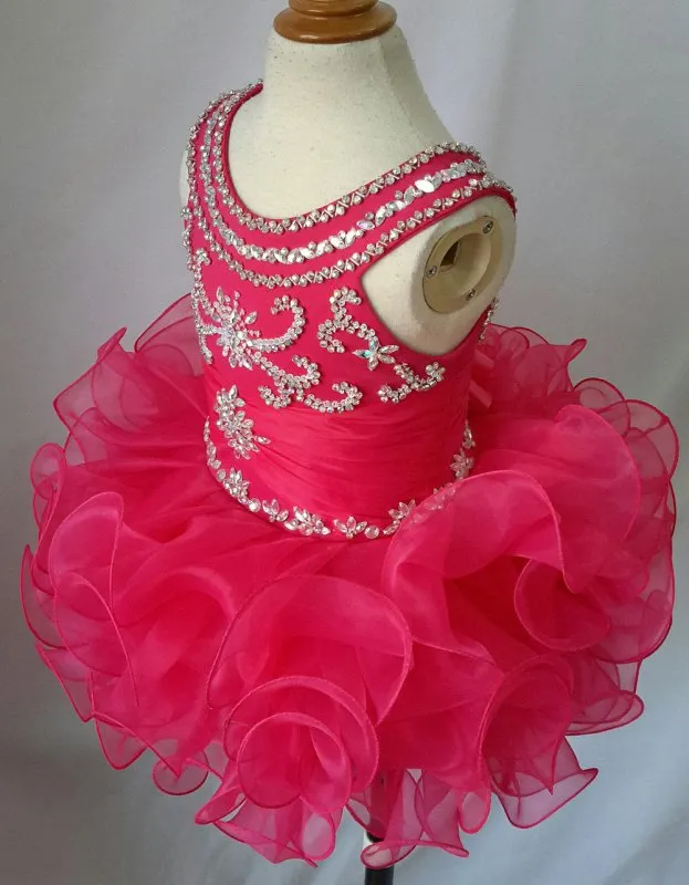 16 color ---Infant/toddler/baby/children/kids Girl's Glitz Pageant Dress