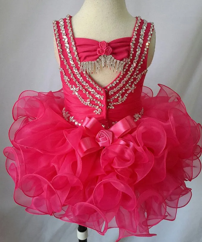 16 color ---Infant/toddler/baby/children/kids Girl's Glitz Pageant Dress