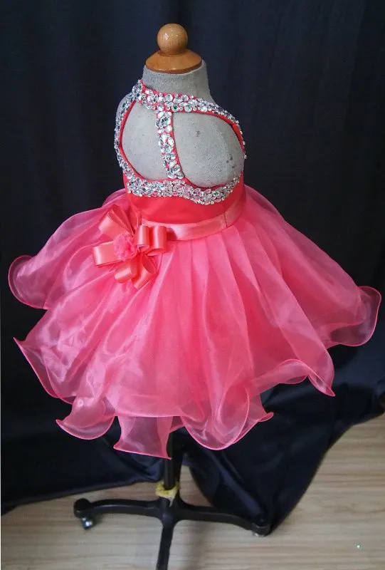 16 color---Infant/toddler/baby/children/kids Glitz Girl's Baby Doll Pageant Dress 1~4T G079-1