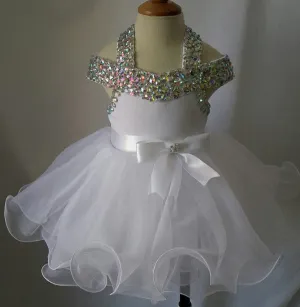 16 color -- Infant/toddler/baby/children/kids glitz Girl's Baby Doll Pageant Dress 1~5T G081D