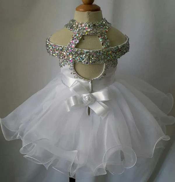 16 color -- Infant/toddler/baby/children/kids glitz Girl's Baby Doll Pageant Dress 1~5T G081D