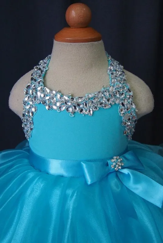 16 color --- Infant/toddler/baby/children/kids glitz Girl's Baby Doll Pageant Dress1~4T G079