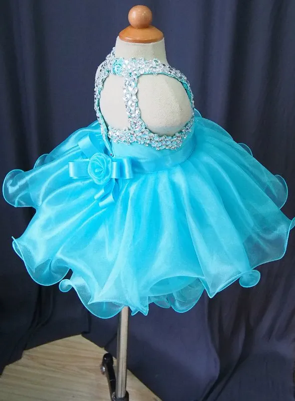 16 color --- Infant/toddler/baby/children/kids glitz Girl's Baby Doll Pageant Dress1~4T G079