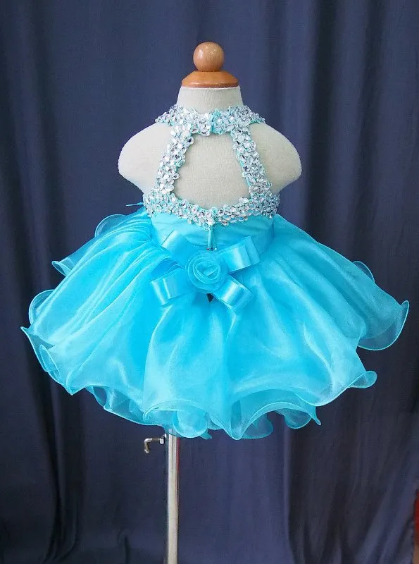 16 color --- Infant/toddler/baby/children/kids glitz Girl's Baby Doll Pageant Dress1~4T G079
