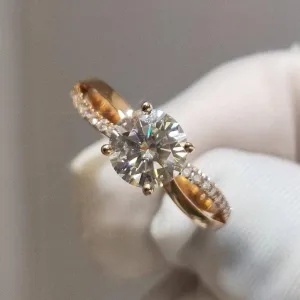 18k Rose Gold Round Cut 1.0 Ct Diamond Solitaire Engagement Ring