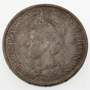 1916 Netherlands Gulden Silver Coin in VF Condition KM 148