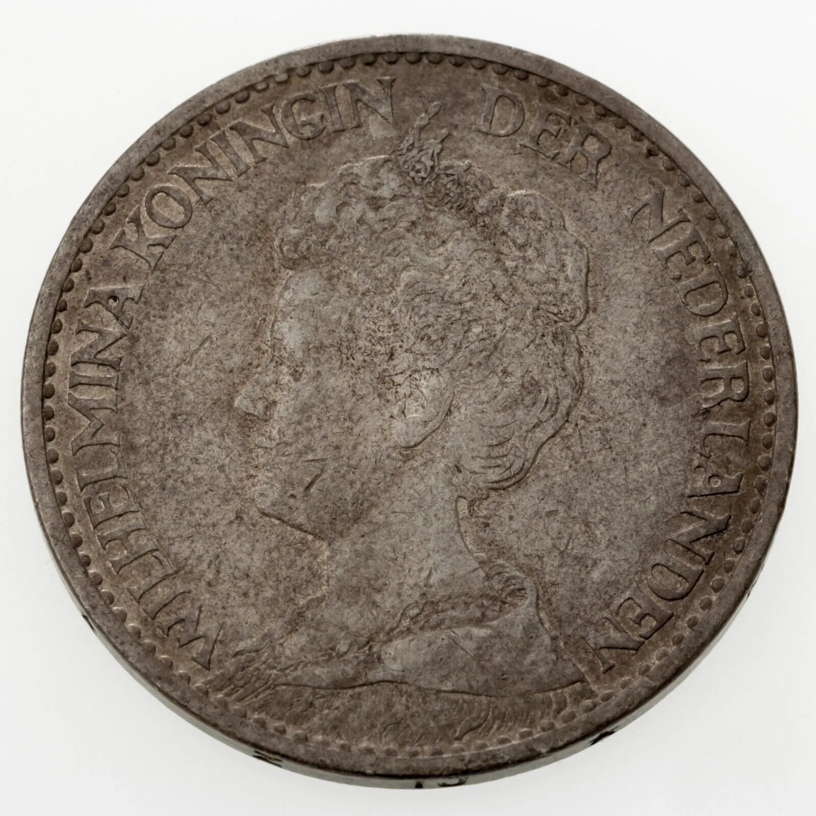 1916 Netherlands Gulden Silver Coin in VF Condition KM 148