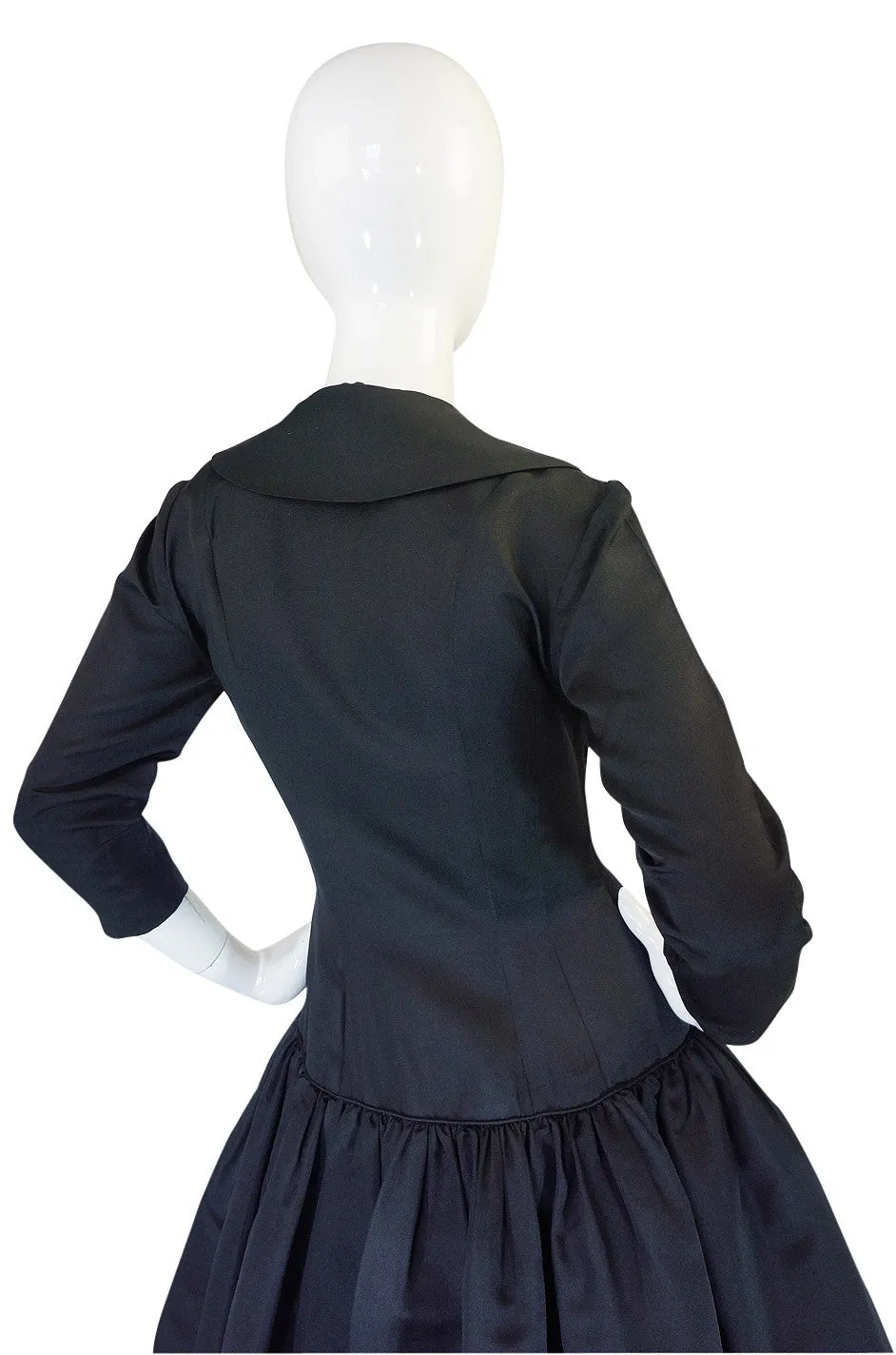 1950s Silk Low Skirted Cocktail Dress