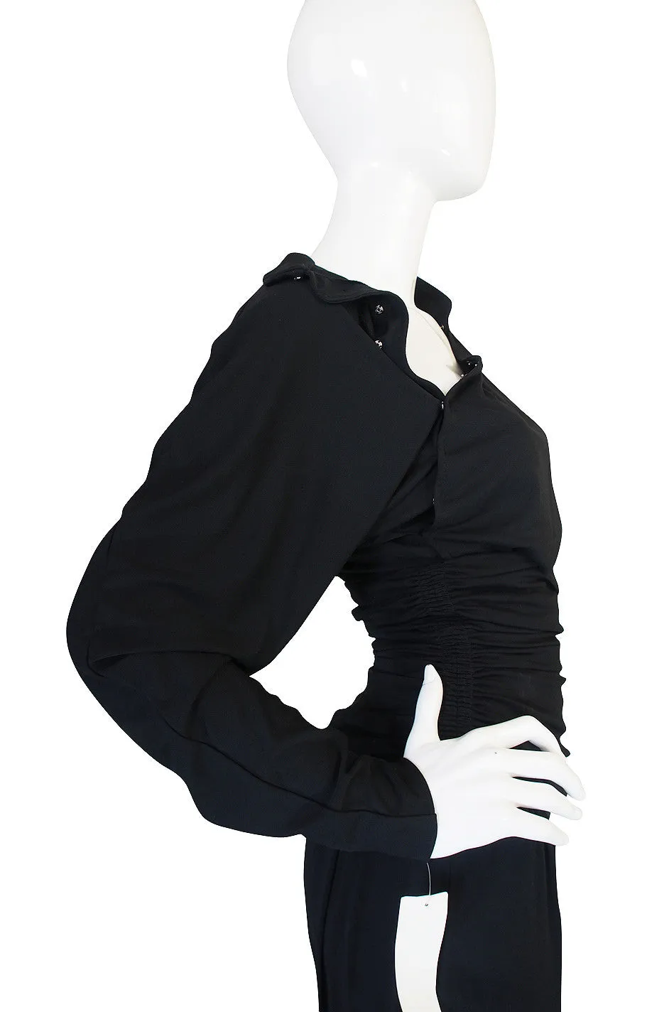 1980s Black Jersey Norma Kamali High Pant & Top Set