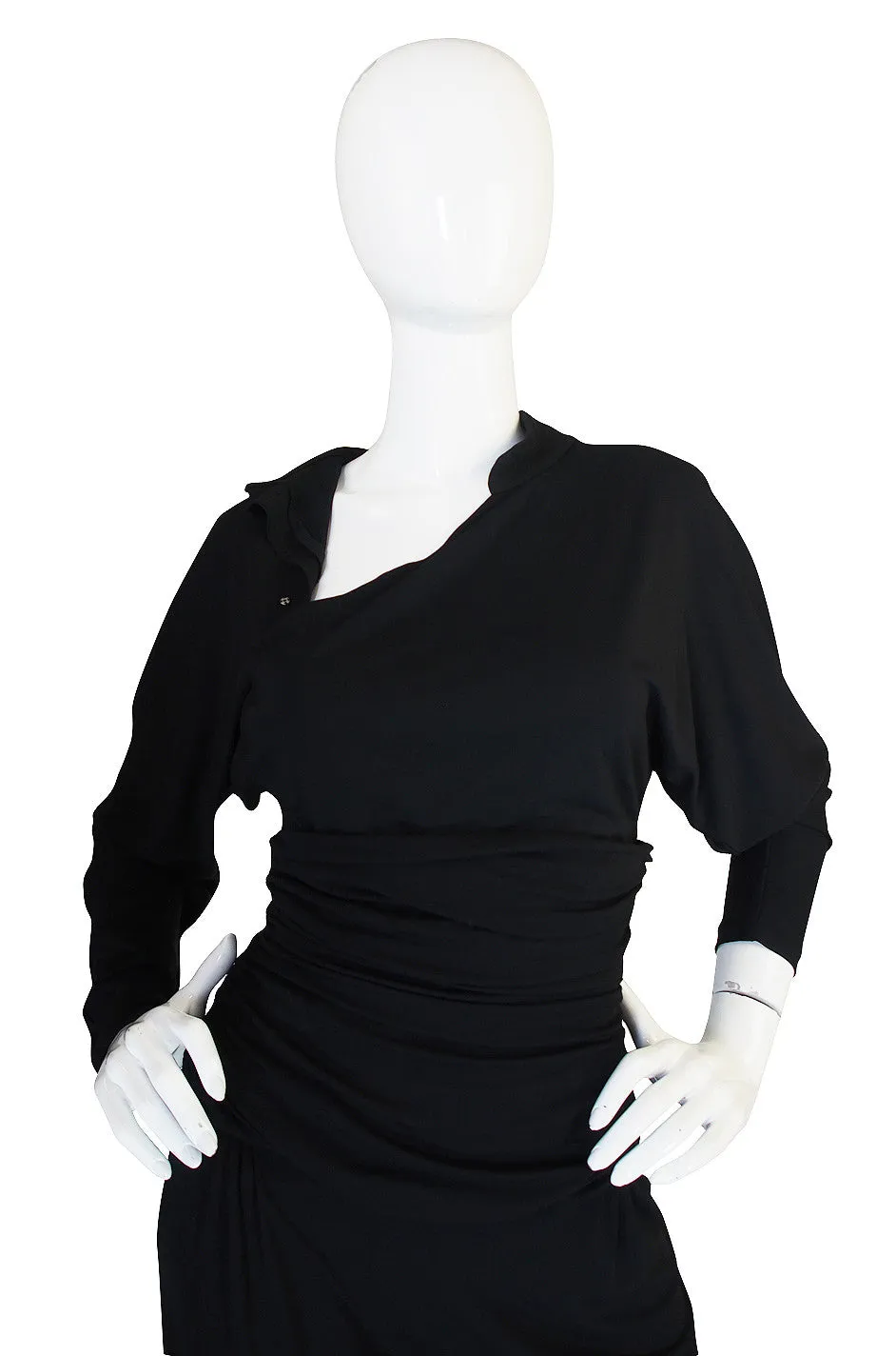 1980s Black Jersey Norma Kamali High Pant & Top Set