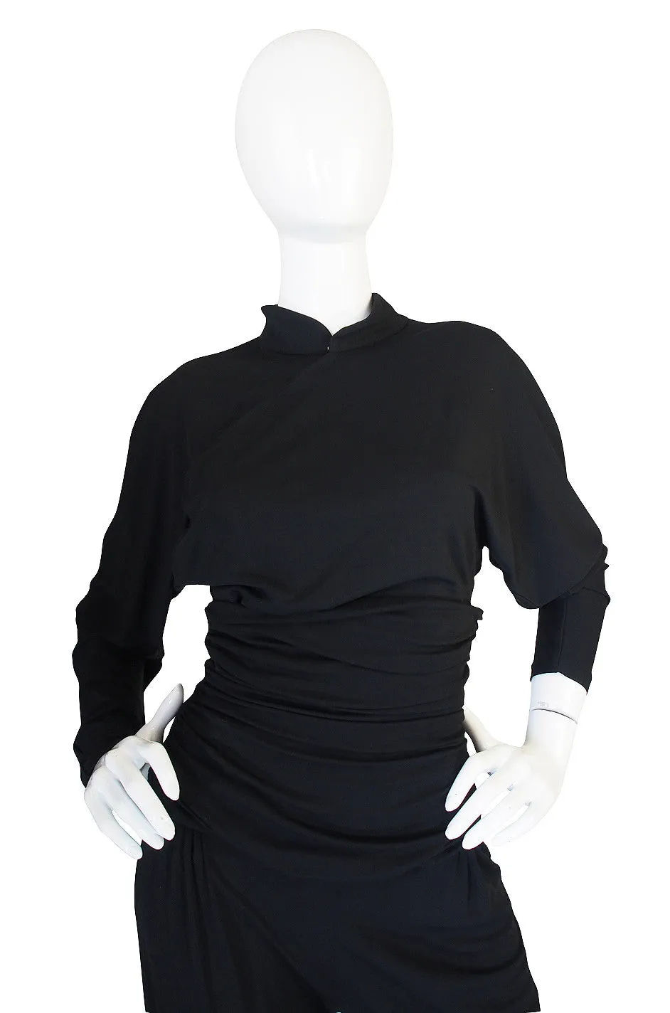 1980s Black Jersey Norma Kamali High Pant & Top Set