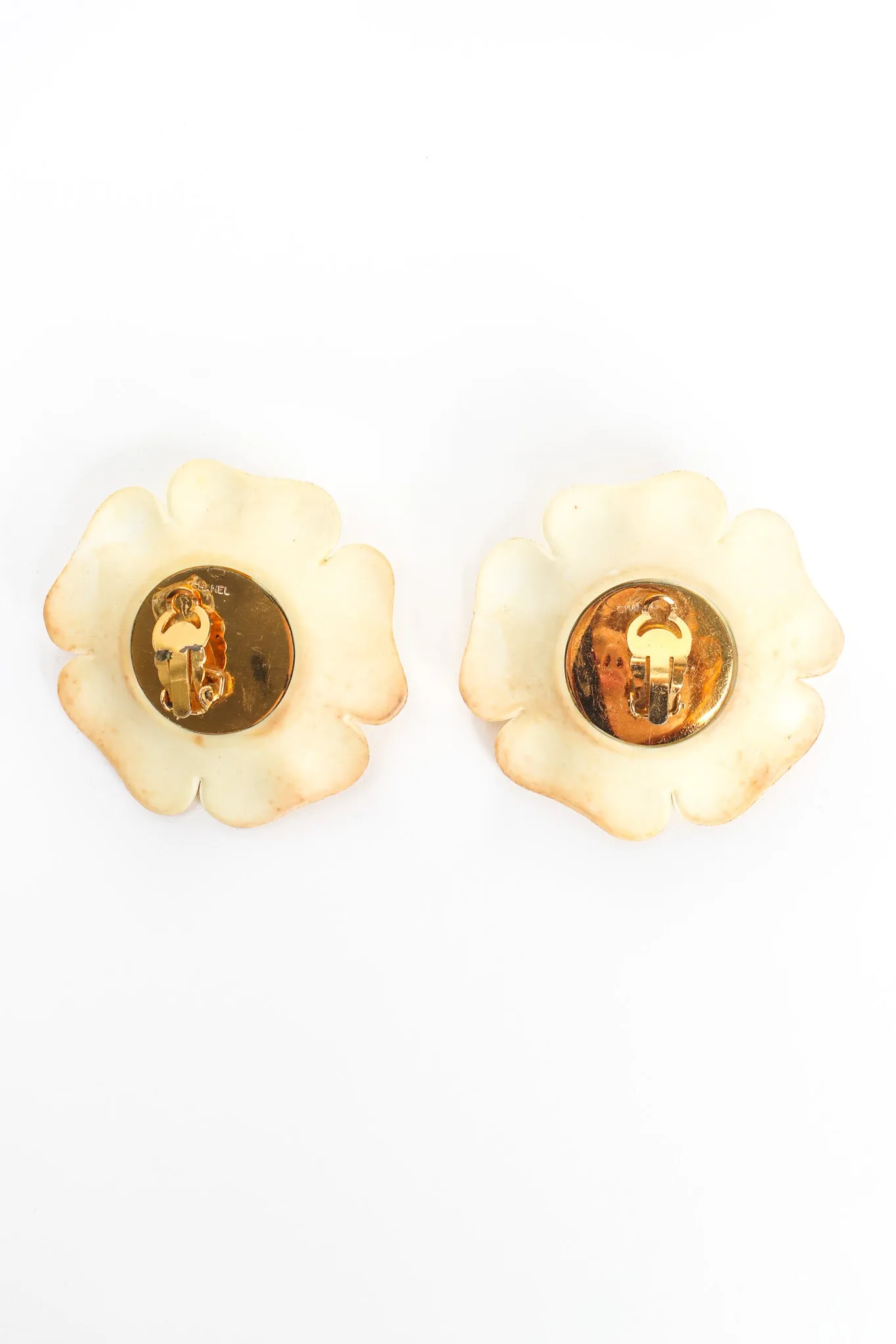 1990s Camellia Flower Earrings