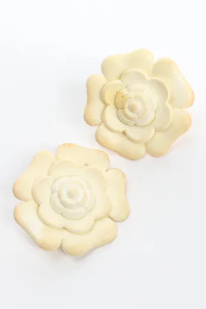 1990s Camellia Flower Earrings