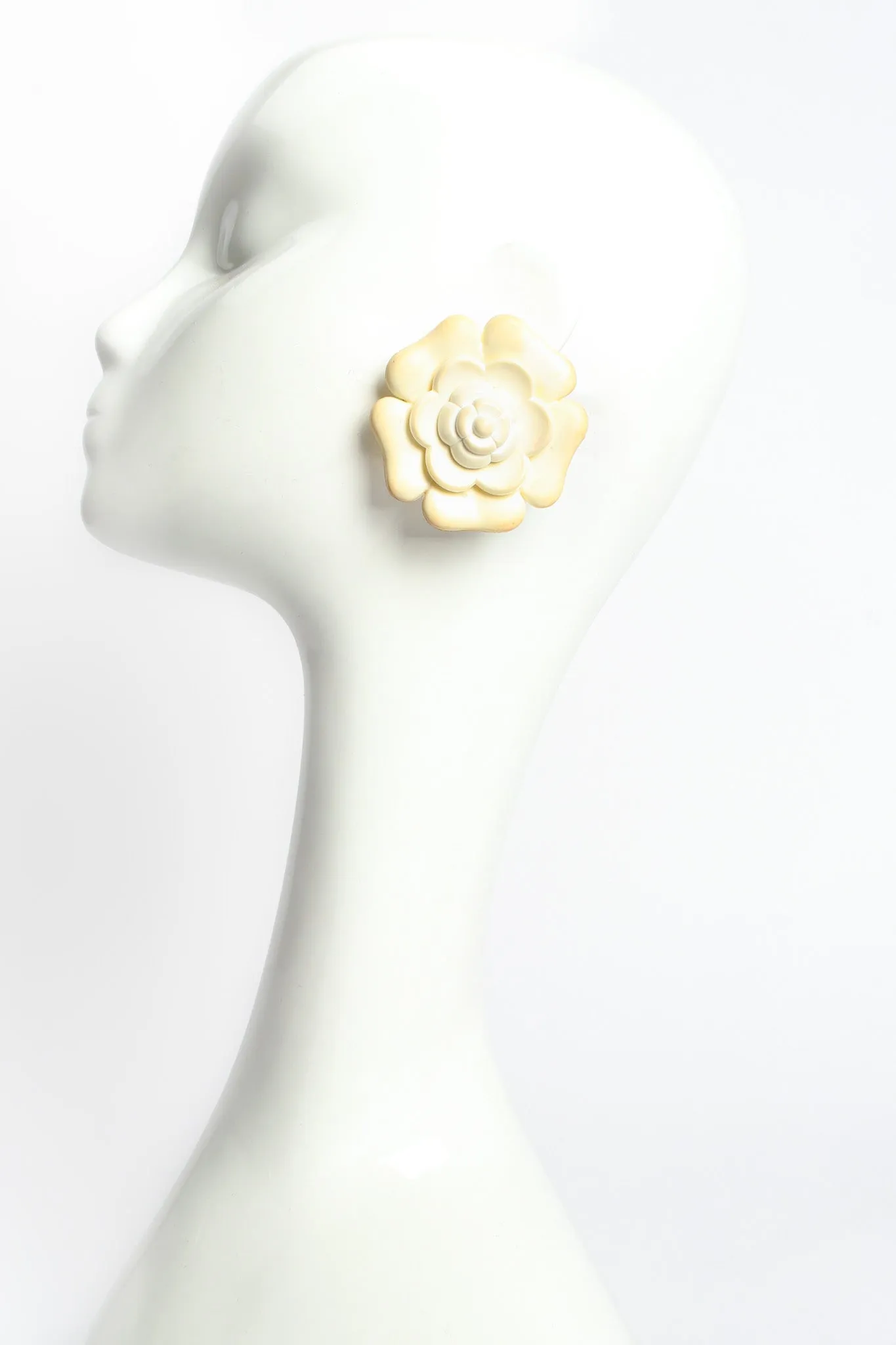 1990s Camellia Flower Earrings