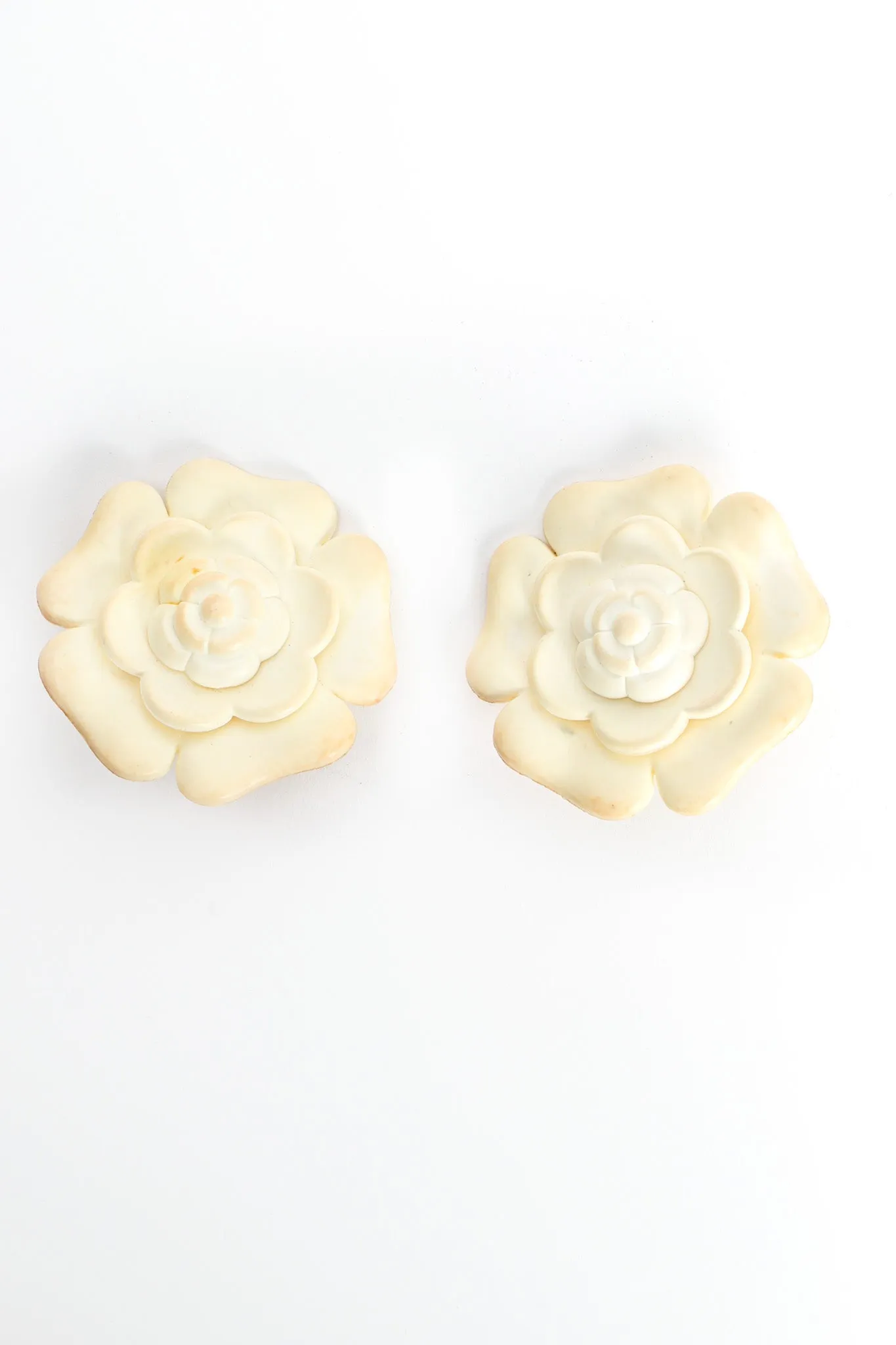 1990s Camellia Flower Earrings