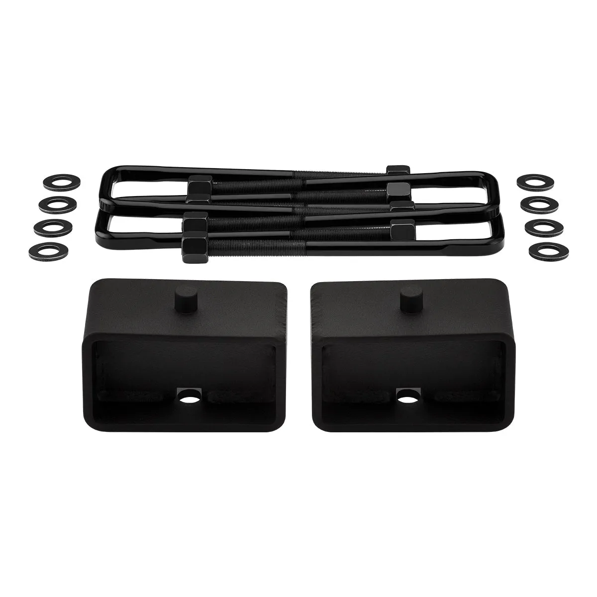 2019-2023 GMC Sierra 1500 Rear Suspension Lift Blocks with Premium Forged Flat Top U-Bolts 2WD 4WD