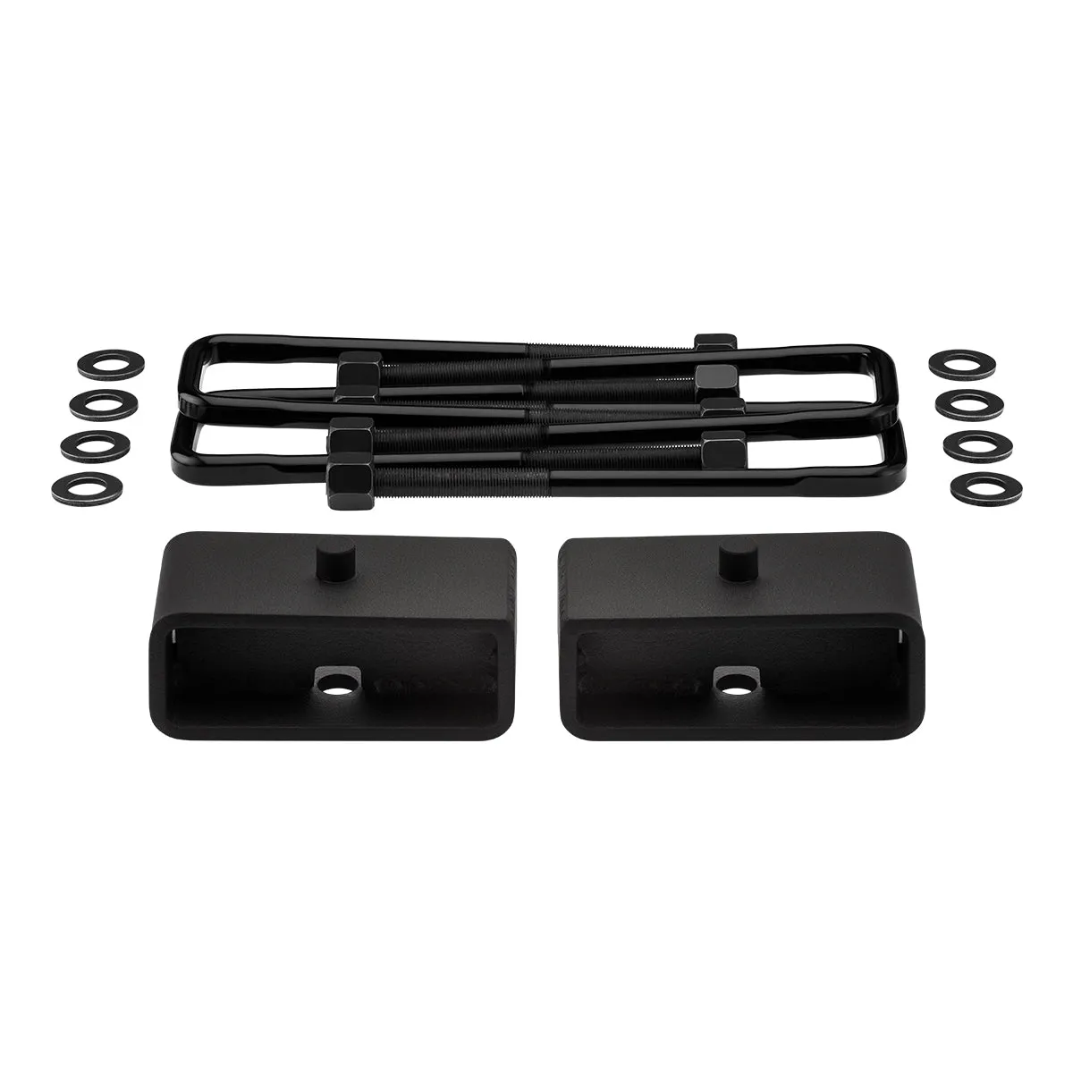 2019-2023 GMC Sierra 1500 Rear Suspension Lift Blocks with Premium Forged Flat Top U-Bolts 2WD 4WD