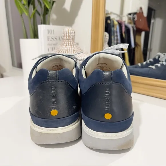 $285 SAMUEL HUBBARD fast mens navy blue lace up casual sneakers shoes