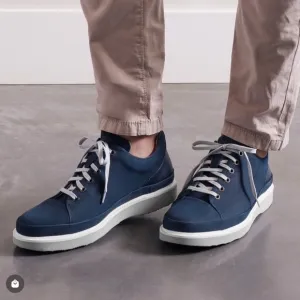 $285 SAMUEL HUBBARD fast mens navy blue lace up casual sneakers shoes