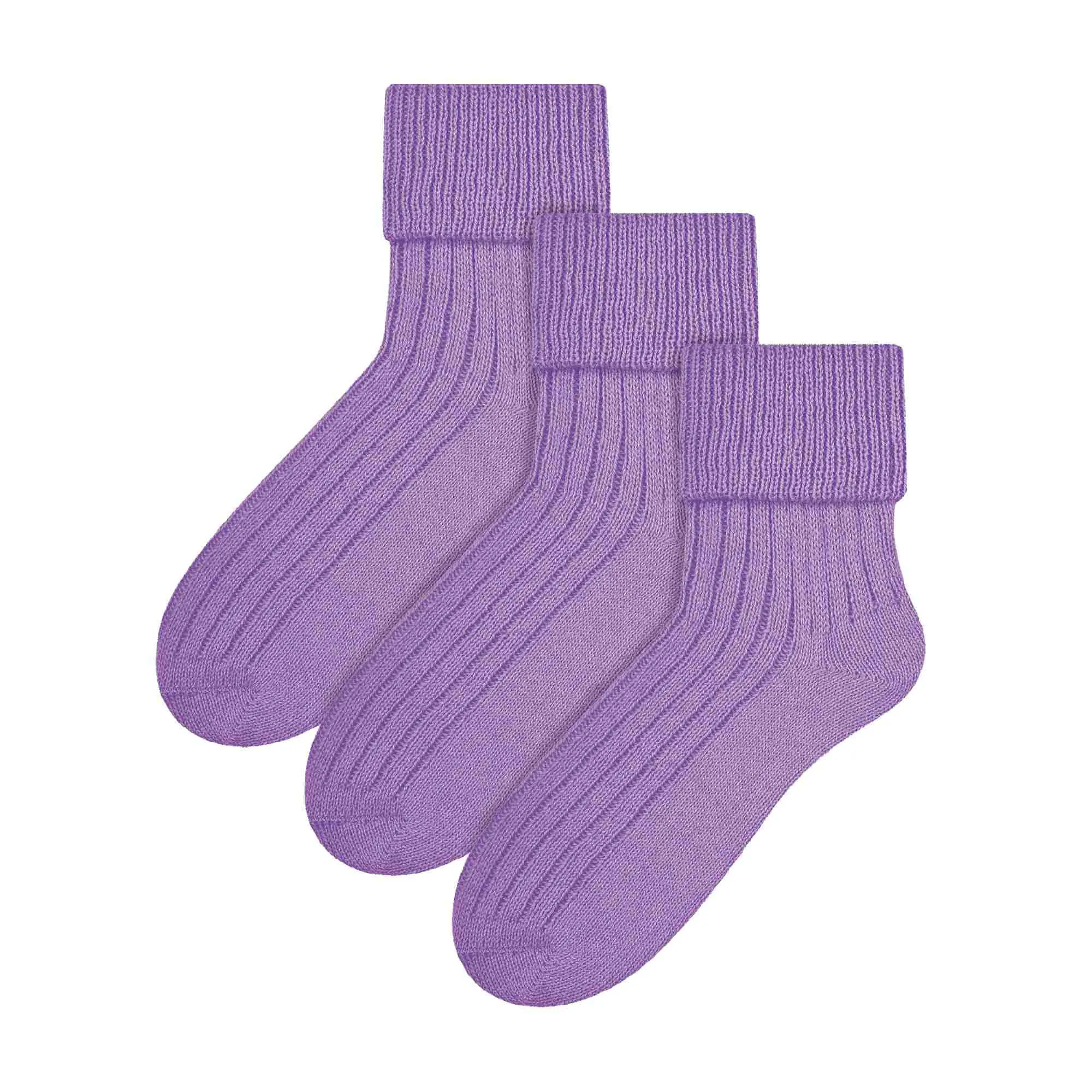 3 Pack Ladies Cosy Wool Bed Socks (2 Sizes)