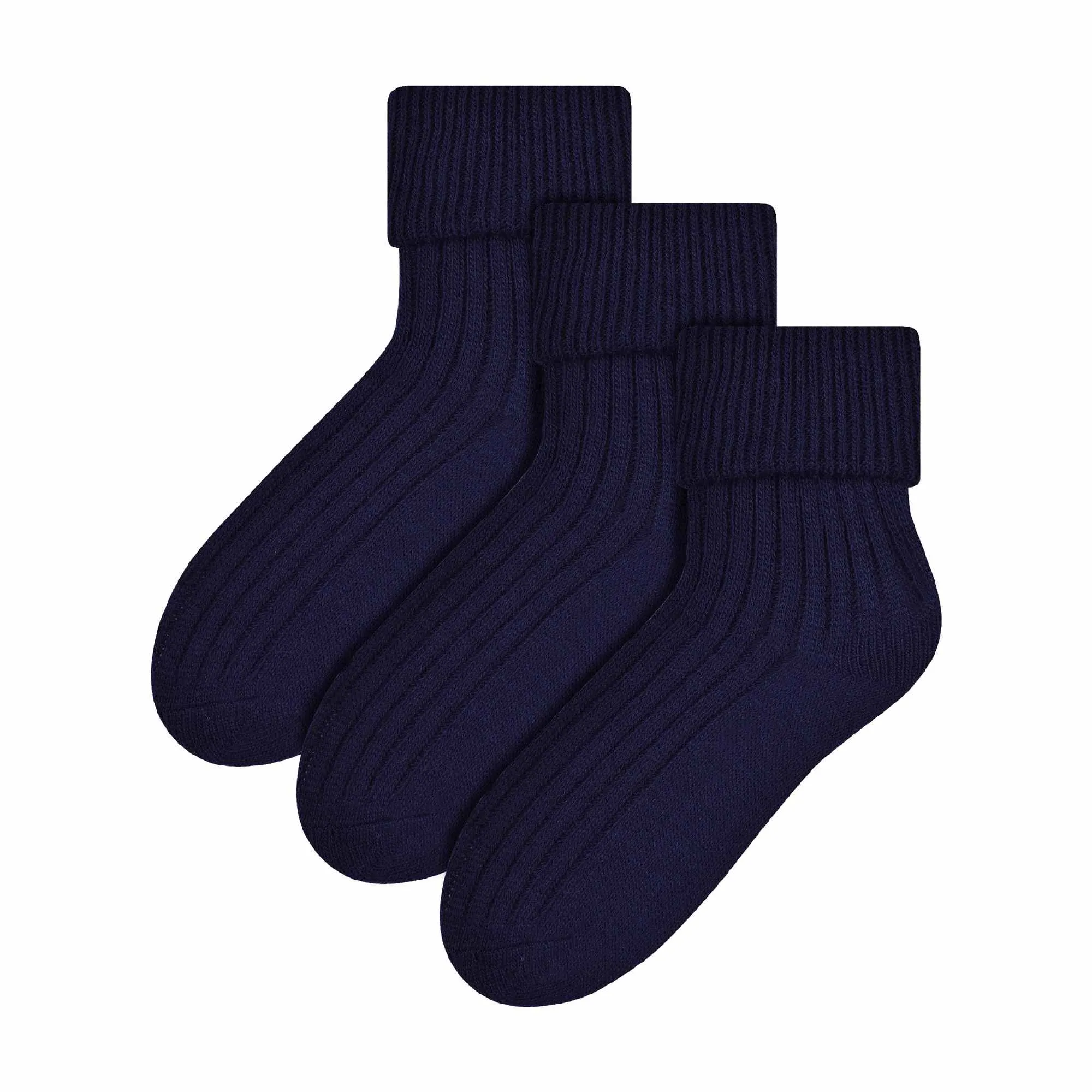 3 Pack Ladies Cosy Wool Bed Socks (2 Sizes)
