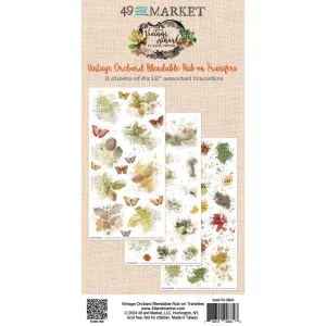 49 and Market 6x12 Sentiment Rub Ons Transfer sheet [Collection]  - Vintage Orchard Blendable