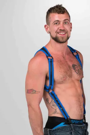 665 Neoprene - Riemenbody - Bretels - Zwart Blauw - Verkrijgbaar in 2 maten - Heckler Harness Black / Blue