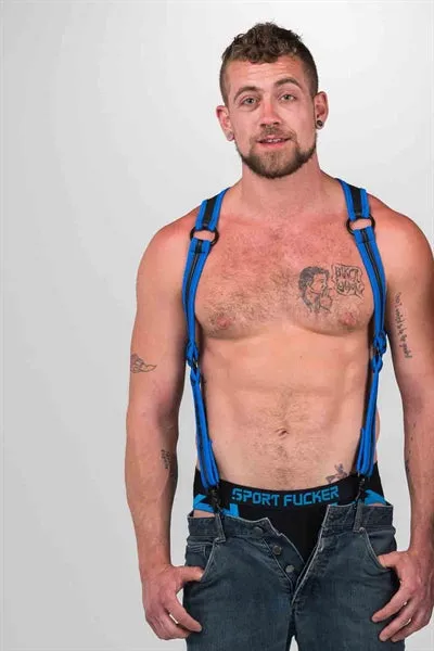 665 Neoprene - Riemenbody - Bretels - Zwart Blauw - Verkrijgbaar in 2 maten - Heckler Harness Black / Blue