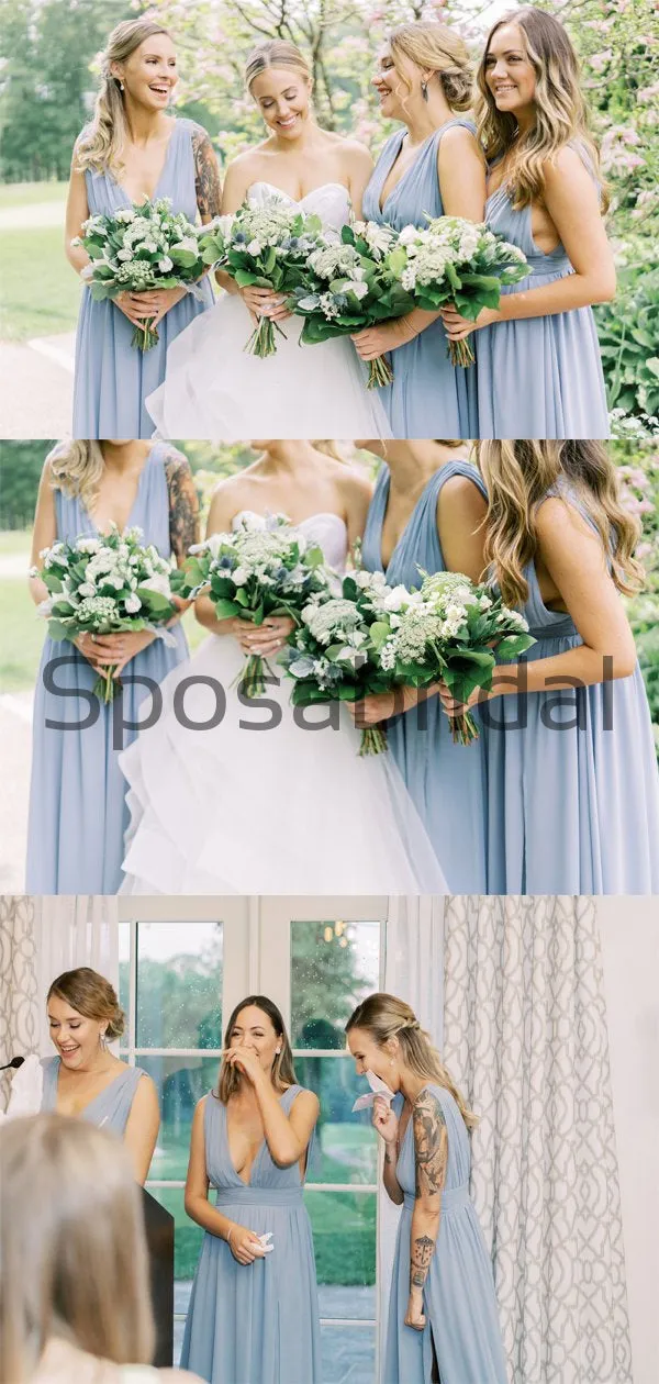 A-line Cheap Blue Simple Fashion Bridesmaid Dresses WG745
