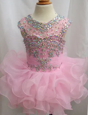 AB Beaded and Lace Bodice Little girl/Baby Pageant Dress