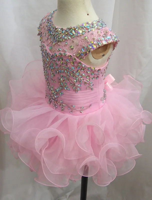 AB Beaded and Lace Bodice Little girl/Baby Pageant Dress