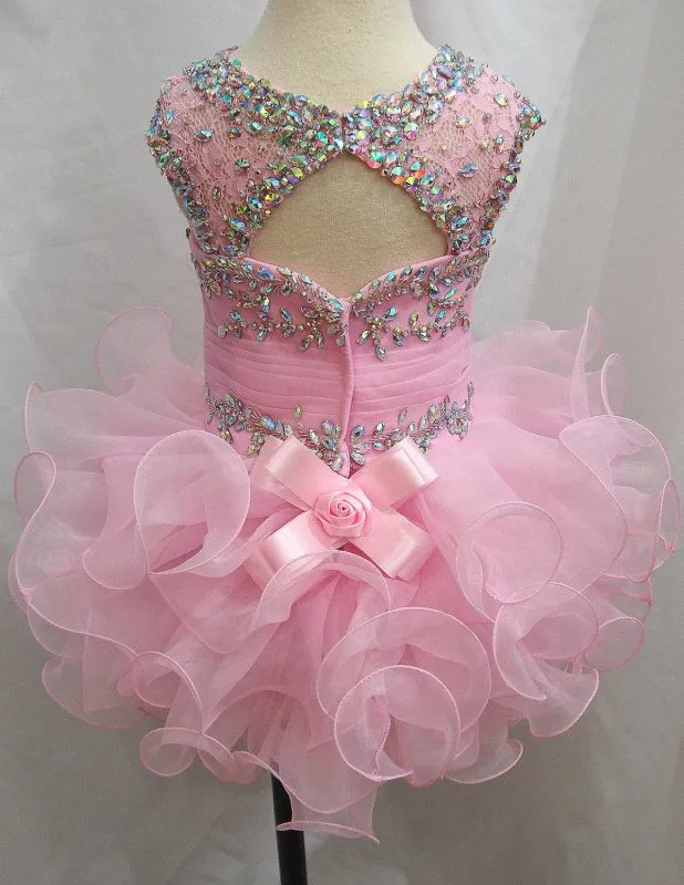 AB Beaded and Lace Bodice Little girl/Baby Pageant Dress